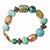 Gold-tone & Rose-tone Teal Acrylic Beads Bracelet