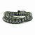 6 Hematite Beads Green Leather Cord Multi Wrap Bracelet