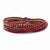 Crystal, Red Quartz, Red Sand Stone & Leather Multi-Wrap Bracelet
