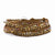 Multi Brown Crystal Bead and Leather Multi-Wrap Bracelet