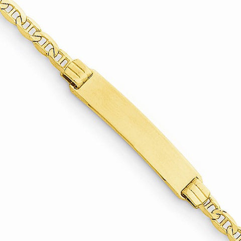 14K Yellow Gold Anchor Link Child Id Bracelet