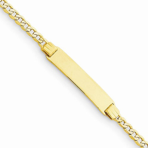 14K Yellow Gold Pave Curb Link Child Id Bracelet