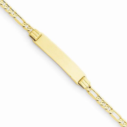 14K Yellow Gold Figaro Link Child Id Bracelet