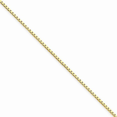 14K Yellow Gold Box Chain Anklet