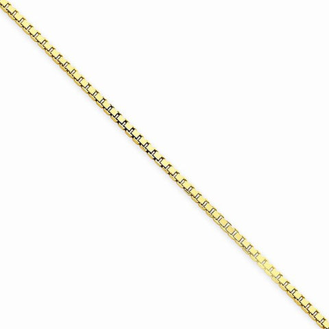 14K Yellow Gold Box Chain Anklet