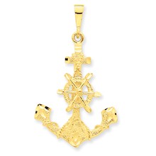14k Gold Large Anchor w/ Wheel Charm hide-image