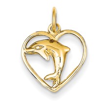 14k Gold Dolphin in Heart Charm hide-image