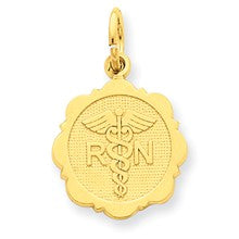 14k Gold Registered Nurse Disc Charm hide-image