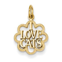 14k Gold I Love Cats Charm hide-image