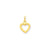 Solid Polished Flat-Backed Heart Charm in 14k Gold