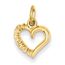 14k Gold Polished I Love You Heart Charm hide-image