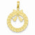 14k Gold Satin & Polished Christmas Wreath Pendant, Pendants for Necklace