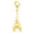 14k Gold Solid Polished 3-D Eiffel Tower Charm hide-image