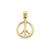 Polished Peace Sign Charm in 14k Gold