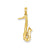 Solid Polished 3-Dimensional Saxophone Charm in 14k Gold