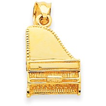 14k Gold Solid Polished 3-Dimensional Grand Piano Charm hide-image
