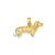 Solid Polished 3-Dimensional Wire Haired Dachshund Charm in 14k Gold