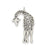 Solid Satin Diamond-cut Flat-Backed Giraffe Charm in 14k White Gold