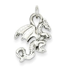 14k White Gold Solid Polished 3-Dimensional Dragon Charm hide-image