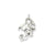 Solid Polished 3-Dimensional Dragon Charm in 14k White Gold