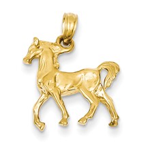 14k Gold Solid Polished 3iamensional Horse Charm hide-image