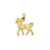 Solid Polished 3iamensional Horse Charm in 14k Gold