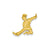 Solid Satin Diamond-cut Open-Backed Karate Female Charm in 14k Gold