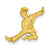 14k Gold Solid Satin Diamond-cut Open-Backed Karate Female Charm hide-image