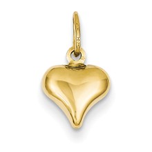 14k Gold Mini Puffed Heart Charm hide-image