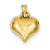 14k Gold Puffed D/C Heart Charm hide-image