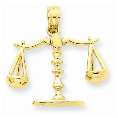 14k Gold 3-D Moveable Scales of Justice Pendant, Pendants for Necklace