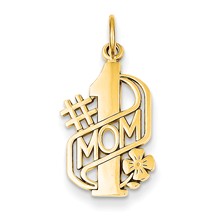 14k Gold #1 Mom Charm hide-image
