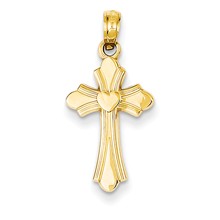 14k Gold Budded Cross Charm hide-image
