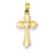 14k Gold Budded Cross Charm hide-image