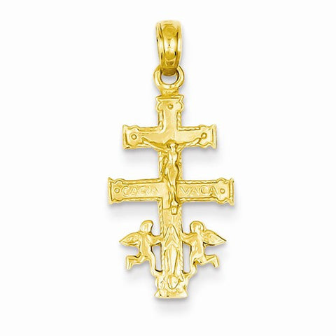 14k Gold Cara Vaca Crucifix Pendant, Pendants for Necklace
