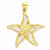 14k Gold Satin Filigree Starfish Pendant, Pendants for Necklace