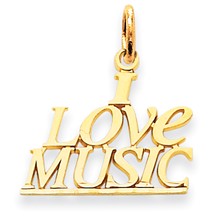 14k Gold I Love Music Charm hide-image