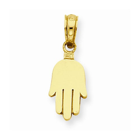 14k Gold Small Solid Hamsa Pendant, Pendants for Necklace