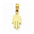 14k Gold Small Solid Hamsa Pendant, Pendants for Necklace