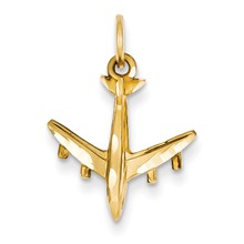 14k Gold 3-D Airplane Charm hide-image