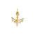 3-D Airplane Charm in 14k Gold