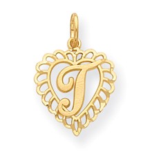 14k Gold Initial T Charm hide-image
