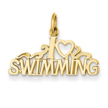 14k Gold I Love Swimming Charm hide-image