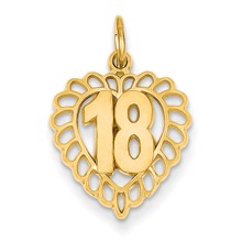 14k Gold 18th Heart Charm hide-image