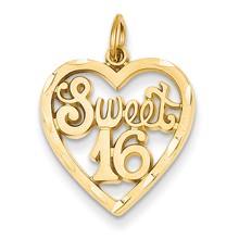 14k Gold Sweet 16 in A Heart Charm hide-image