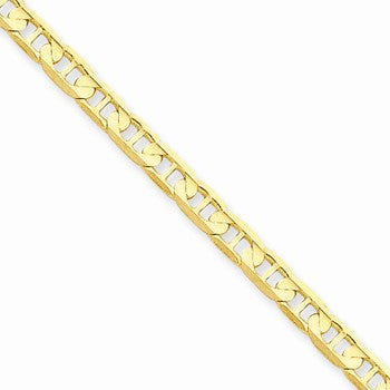 14K Yellow Gold Concave Anchor Chain