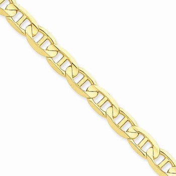 14K Yellow Gold Concave Anchor Chain