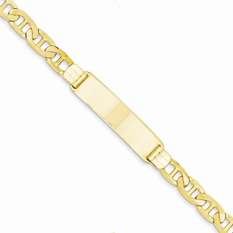 14K Yellow Gold Anchor Link Id Bracelet