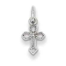 14k White Gold Passion Cross Charm hide-image