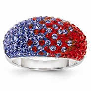 Sterling Silver Swarovski Elements Lawrence Spirit Ring